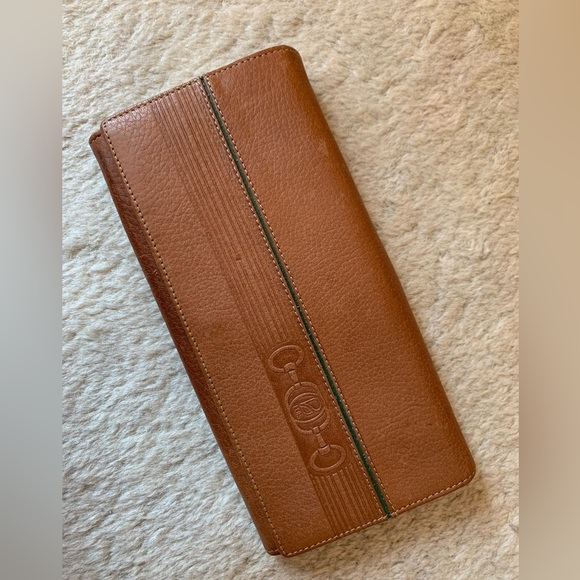 Vintage 80s Designer Large Wallet Italian Cowhide Leather Good Condition - Picture 8 of 17